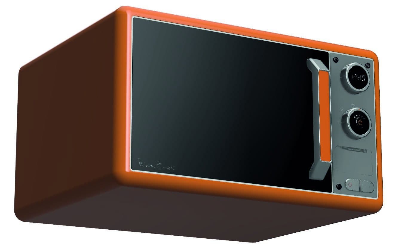 Early iteration of the microwave with the entire body in orange.